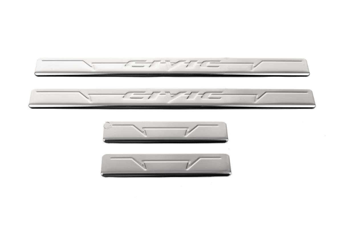 

Накладки на пороги OmsaLine V1 (4 шт, нерж) для Honda Civic Sedan IX 2011-2016 гг