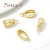 5/10pcs/lot 18K Gold Plated Pendant Connectors Bail Clasps Brass Pendants Clip Pinch For DIY Necklace Jewelry Making Supplies