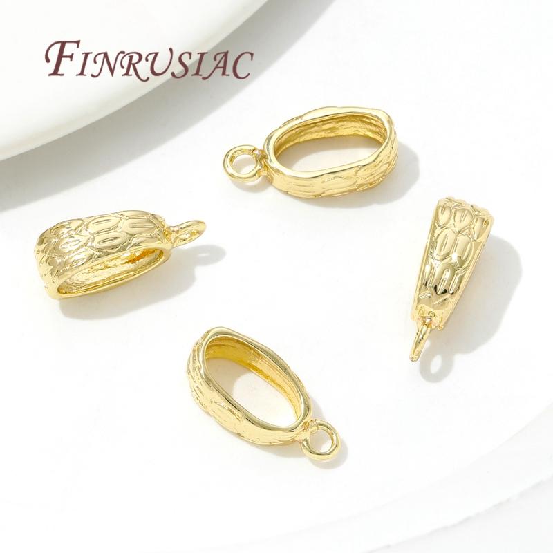 5/10pcs/lot 18K Gold Plated Pendant Connectors Bail Clasps Brass Pendants Clip Pinch For DIY Necklace Jewelry Making Supplies