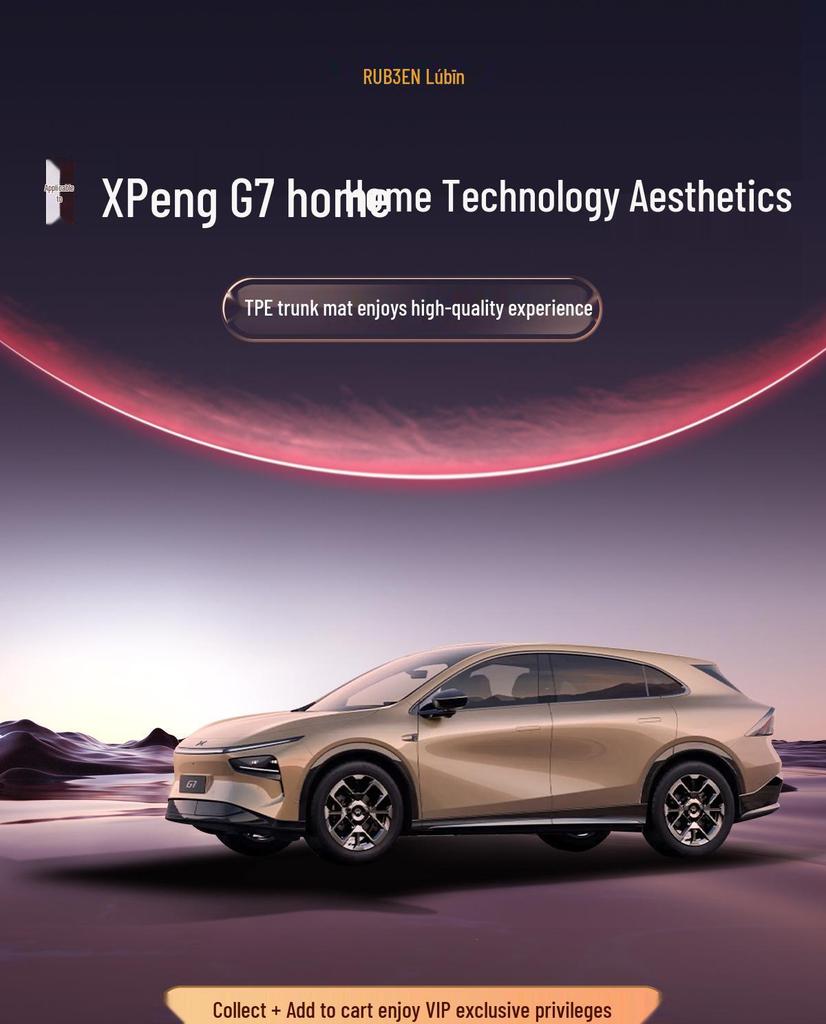 XPeng G7 Trunk Mat - Fits 25 Models, Waterproof TPE Semi-Enclosed Tail Box Mat, Car Accessory