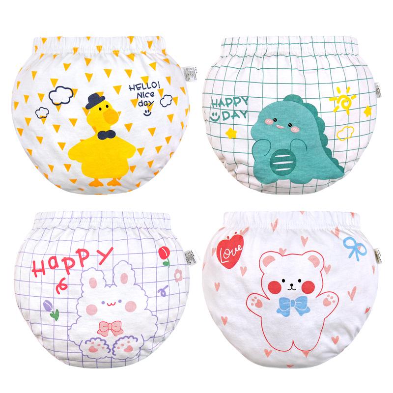 2024 Korean Style Cartoon Print Underwear Shorts for Baby Boys and Girls - Four Seasons Collection