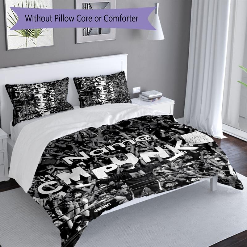 3pcs Custom Name CM Punk Set,Includes 1 Duvet Cover and 2 Pillowcases,All-season Bedroom Decor