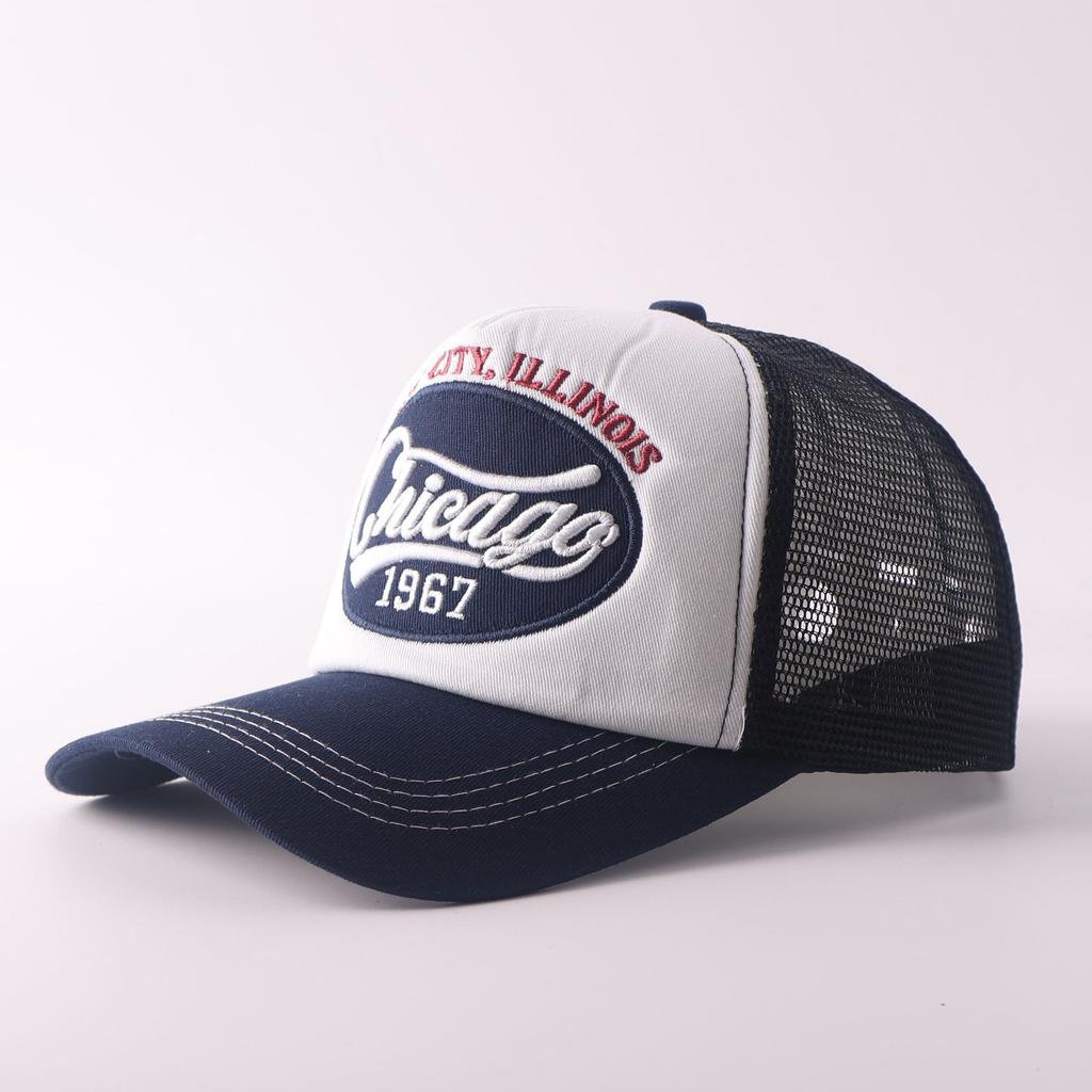 Șapcă de baseball nouă, la modă, europeană și americană, bărbați, broderie personalizată cu litere, șapcă stil camion american, șapcă cu plasă pentru protecție solară în aer liber, șapcă șapcă șapcă