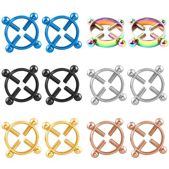 2Pcs/Set Nipple Clamps Sexy Adjustable Fake Piercing Ring Erotic Bdsm Tools Nipple Sucker for Women