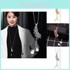 Stunning Long Feather Pearl Tassel Pendant Necklace For Women In Elegant Styles