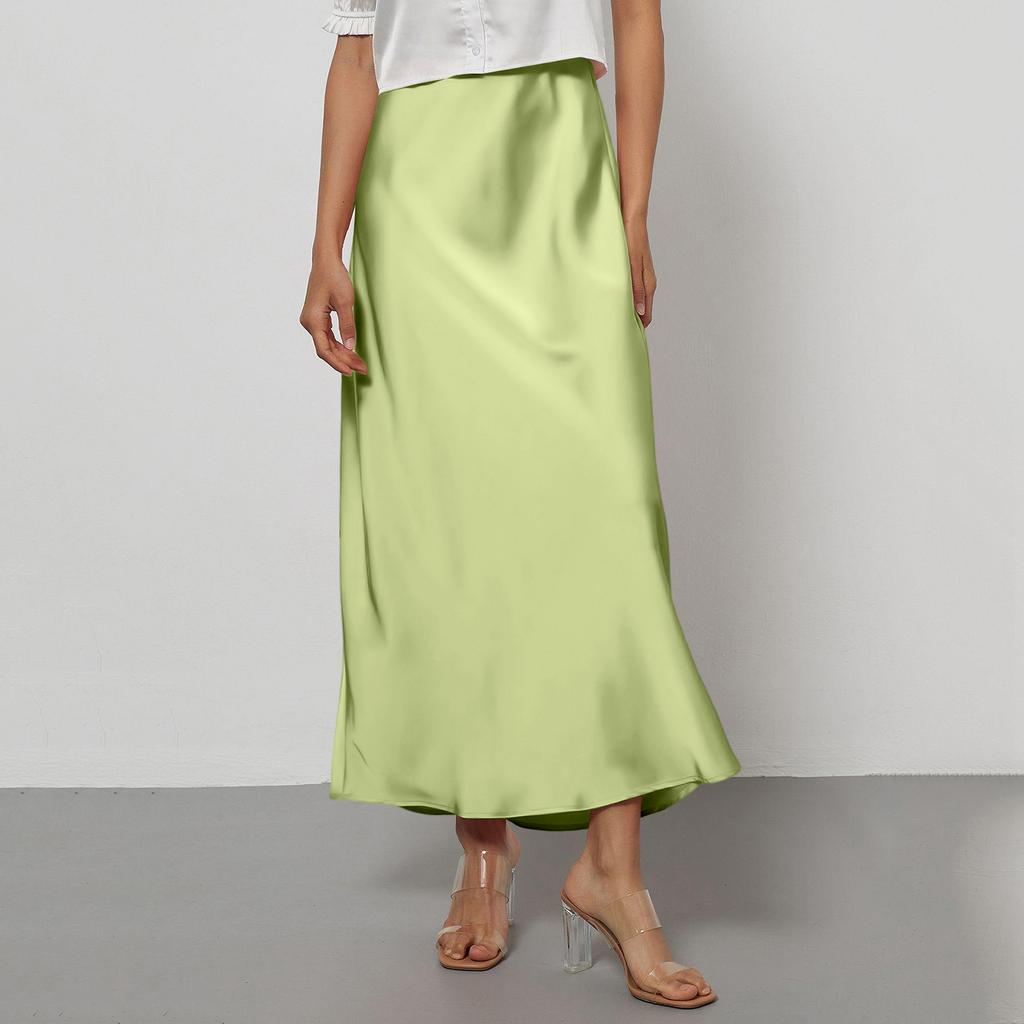 Fustă satin elegantă texturată pentru femei, rochie midi mulată, cu drapaje