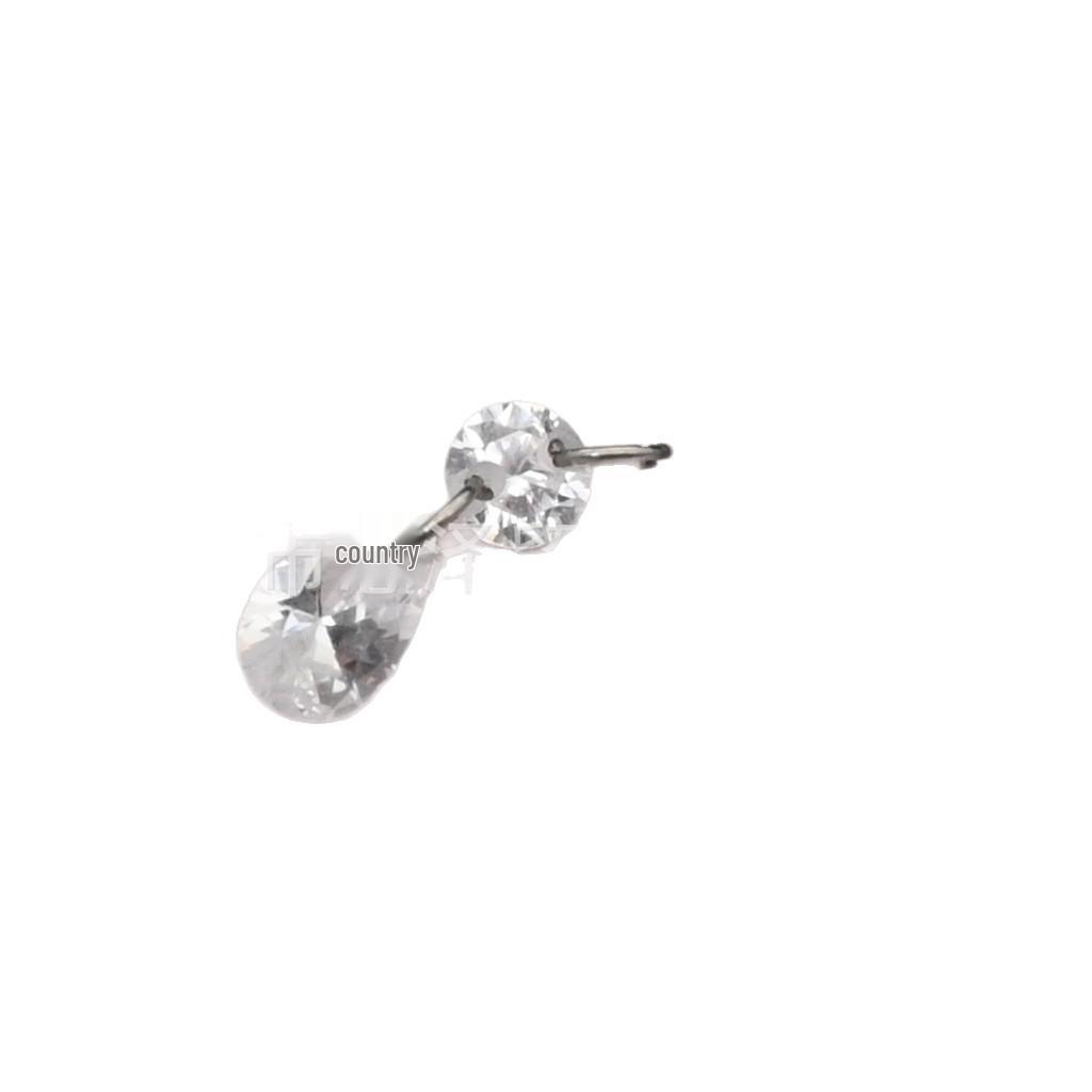 F136 Titanium Zircon Drop Earrings - Shiny Round Stud & Dangle Jewelry Round Water Drop Pendant Attachment (Accessory)