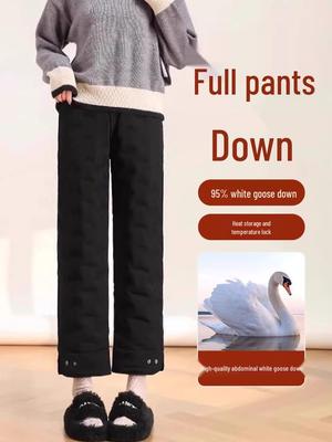 Women's 2025 Winter Goose Down Pants: Casual, High-End, Cold-Proof Straight Leg Snow Pants