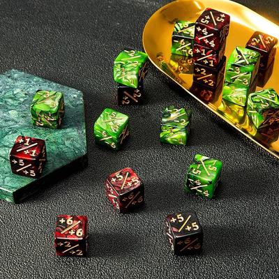 10x Liczniki Kostek 5 Dodatnich +1/+1 i 5 Ujemnych -1/-1 Kostki Do Gry Stołowej Magic The Gathering Zabawne Kostki Zabawki Arytmetyczne