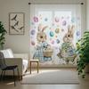 Single Panel Easter Bunny Curtain Rabbit Egg Pattern Pole Window Spring Kids Room Decor Sheer Polyester