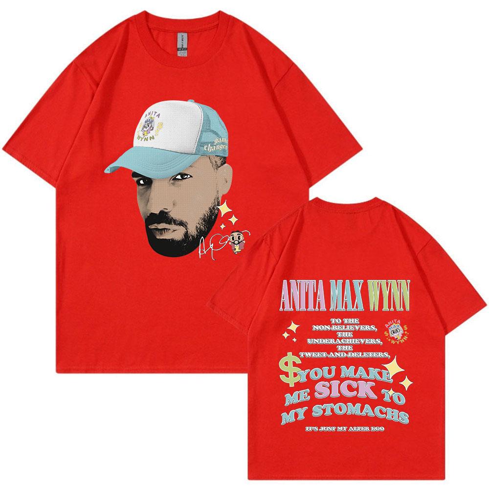 Drake Anita Max Wynn Divertente Meme Grafica Maglietta Unisex Donna Moda Hip Hop Maglietta Oversize Casual Girocollo Cotone Magliette Top