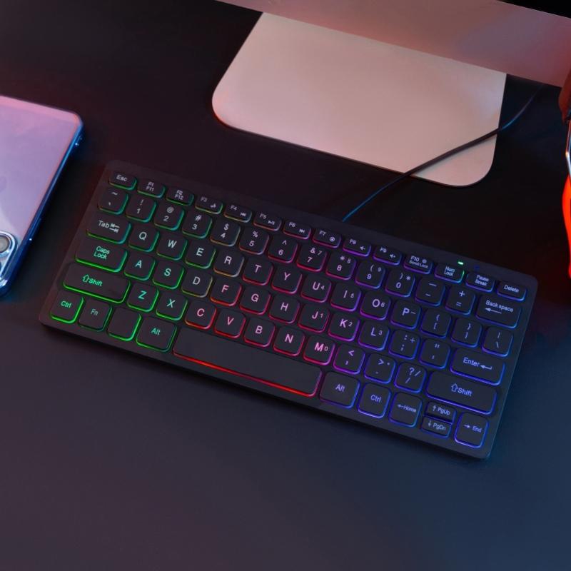 Corded Keyboard with Translucent Keycaps Slim and Lightweight Quiet to Operate for Home and Office Use