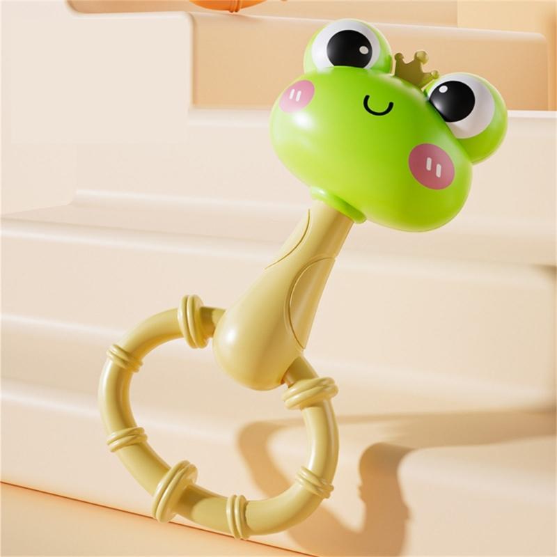 Cartoon Rattle Toy With Rustling Sound Effects ABS Plastic Teething Rattle For Infant Toddler Fine Motor Skill Training