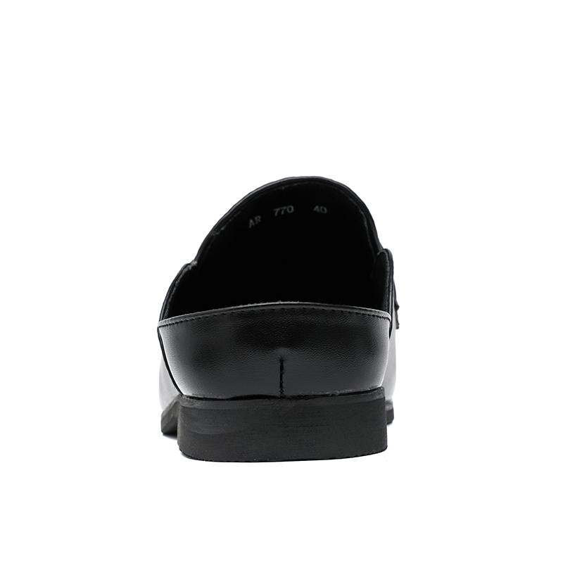 2025 Designer Half Shoes for Men Leather Slip On Flat Mules Semi-Drag Casual Shoes Mens Open-back Loafers Slippers Man Slides