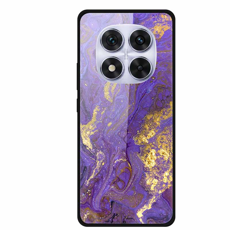 Tempered Glass Case For Xiaomi Redmi Note 14 Pro 5G Back Cover PC Hard Shockproof Cases Beer Marble Texture Cool Fashion Funda