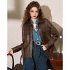 ET BOITE Women's Retro Loose Casual Faux Leather Jacket