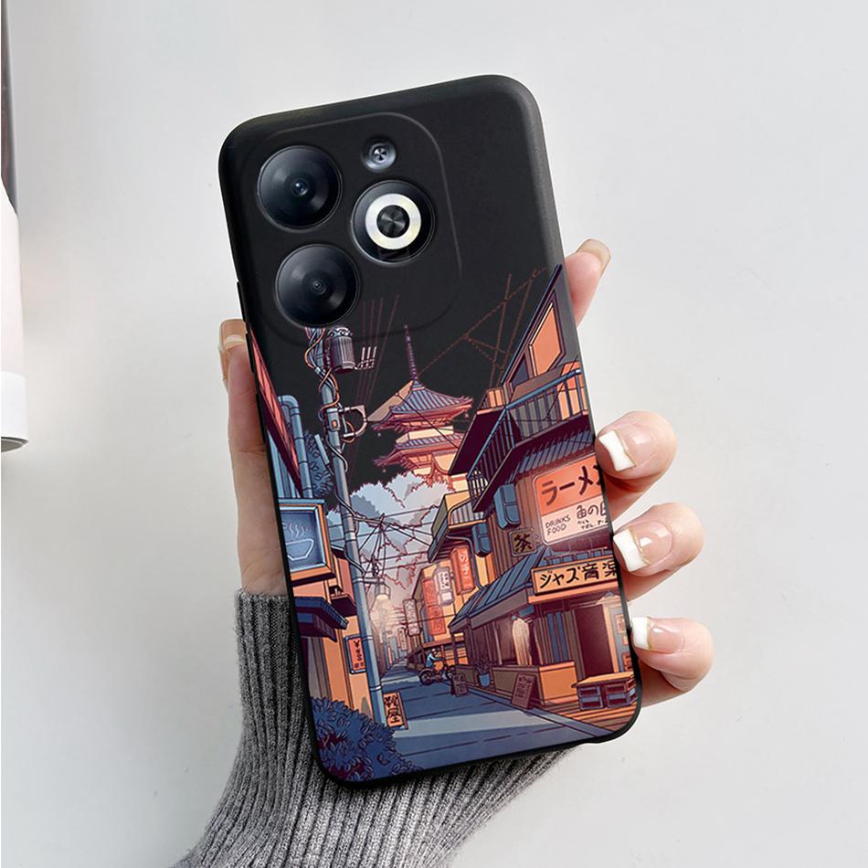 Case For Infinix Smart 8 Back Cover Black Silicon Soft TPU Marble Cover For Infinix Smart 8 X6525 Funda Smart8 Phone Cases Coque