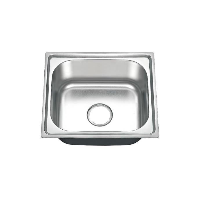 Évier Inox Rectangulaire - GENERIQUE - 460x400x200mm - Kit D'évacuation Inclus