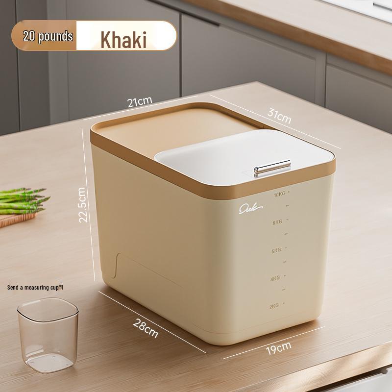 Large Capacity Insect- & Moisture-Proof Rice & Flour Storage Container with Push-Pull Lid