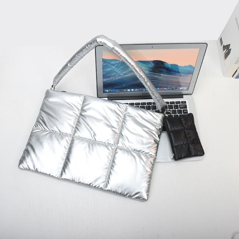 New down cotton computer bag women's Apple IPad liner bag padded cotton notebook shoulder handbag