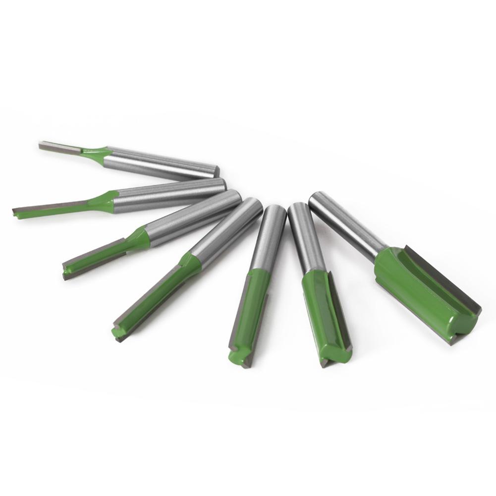 7Pcs//set 6mm Shank Single Double Flute Straight Router Bit For Woodworking