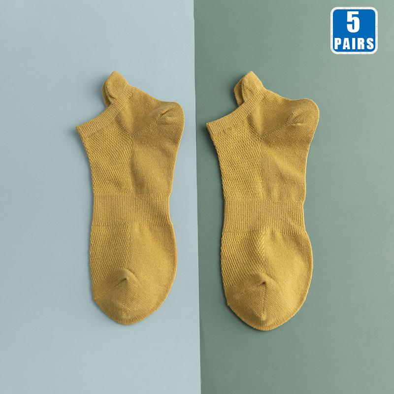 5 Pairs Men Cotton Short Sock Crew Ankle High Quality Breathable Summer Women Compression Casual Soft Solid Color Socks for Male