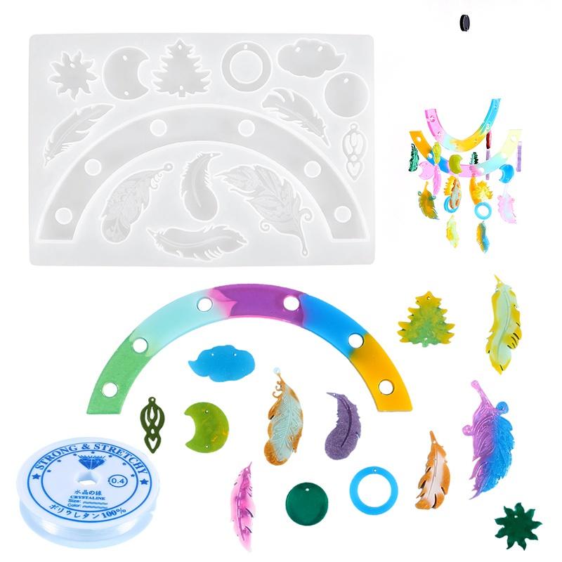 Feather Fengling Silica Gel Mold Casting Crystal Line Jewelry Craft Wall Decoration Pendant Interior Decoration Tool Home