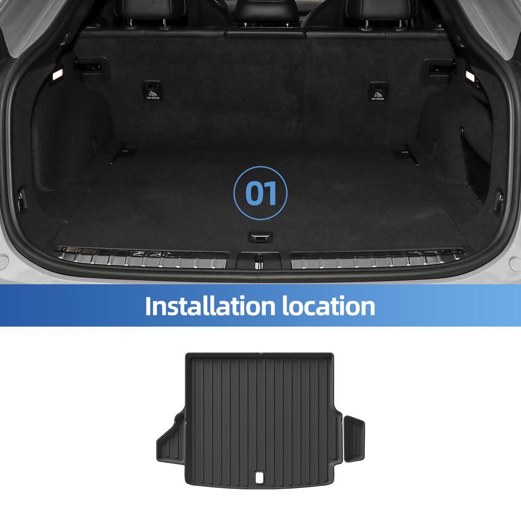 Smabee Left Drive for Nio EC7 2023 TPE Car All -Weather Floor Mats Trunk Pad Foot Mat Cargo Liner Waterproof Accessories Black