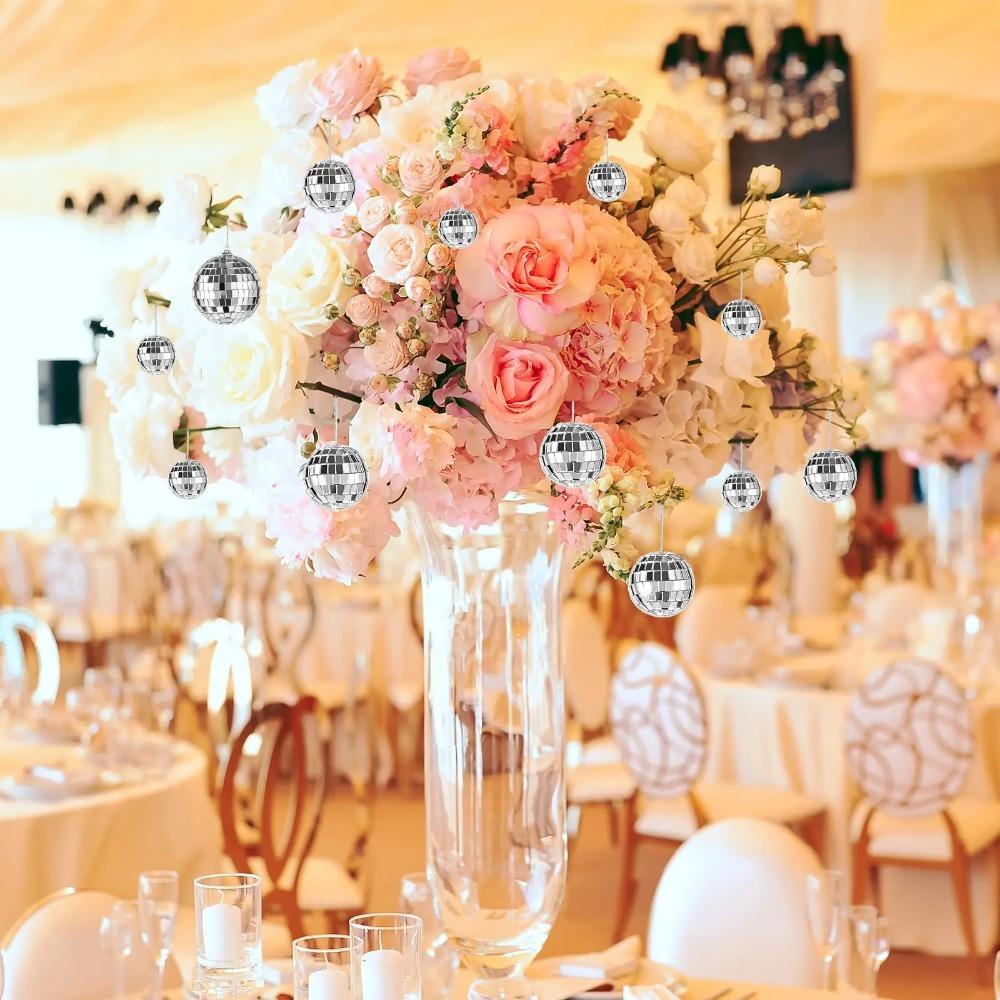 3cm/4cm/5cm/6cm Mini  Disco Hanging Balls Glass Xmas Tree Pendent  New Year Gift