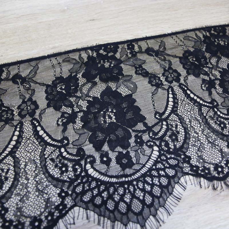 (3 Meters/lot) 27cm White Eyelash Lace Fabric Trim Decoration Love Wedding Dress Accessories