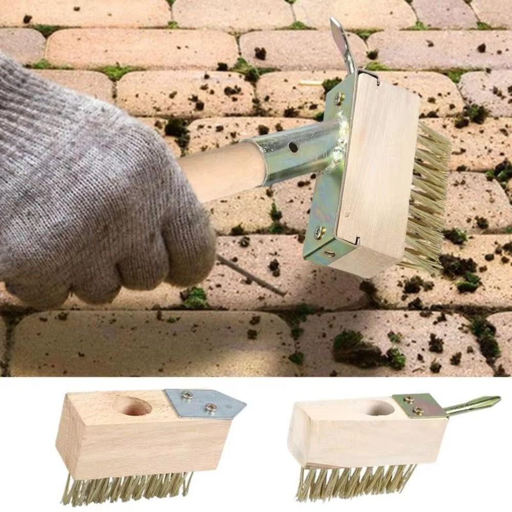 Unkrautbürste mit langem Stiel Stahlborsten Gartenbürste Kratzbürste Moosentfernung