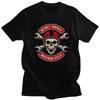 Custom Rock Biker Skull And Crossbones T Shirt for Men Pure Cotton Tshirt Casual Tees Tshirt Loose Fit