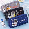 Double Layer Astronaut Pencil Case Cartoon Pencil Bag Stationery Bag Office Accessories