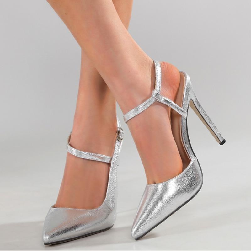 Eilyken Jarní móda Pásek ke kotníkům Dámské Lodičky Špičatá Slingbacks Tenké podpatky Party Mule Dámské Boty