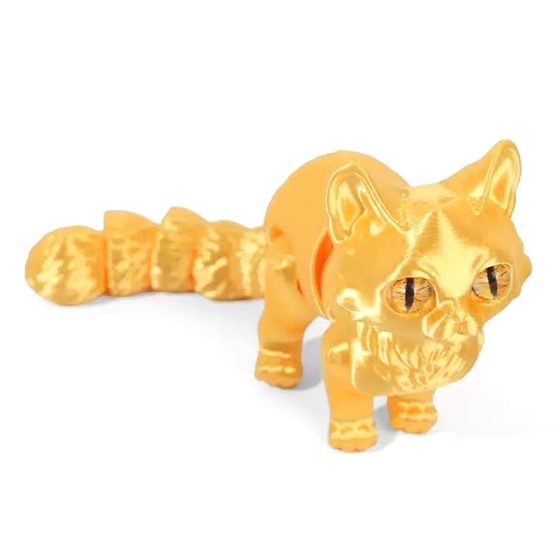 

12 см шарнирный 3D-печатный кот, милые животные, игрушки, декор для снятия стресса, настольное украшение, рождественский подарок для питомца 2