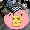 Pikachu,Round Area Rug,Carpet Rug for Living Room Bedroom Sofa Playroom Decor,Non-slip Floor Mat