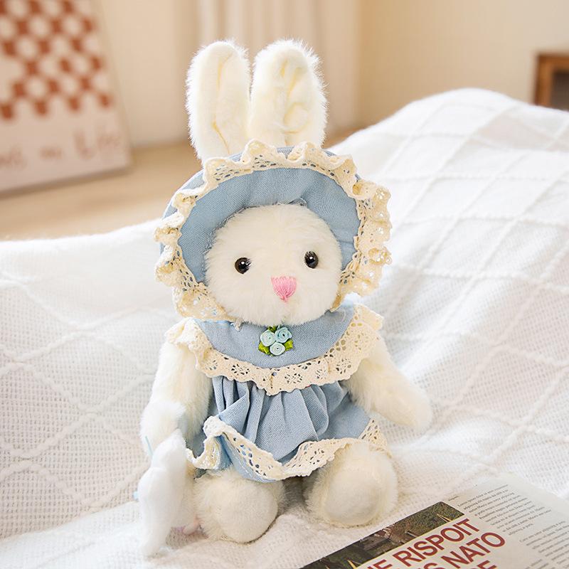 Cute Dress Teddy Bear Doll Plush Toy Wear Skirt Little White Rabbit Doll Children Sleeping Soothing Ragdoll