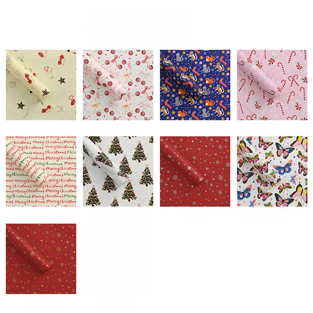 Christmas Tissue Paper Colorful Gift Wrapping Paper Christmas Tree Bowknot Print Paper Decorative For Party Decoration Wrapping