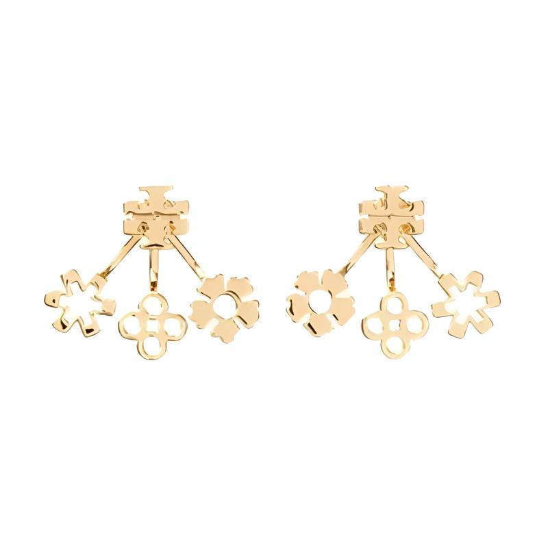 TORY BURCH Solid Color Pattern Design Brass Earrings Women s Gold 160178-gold S золотой