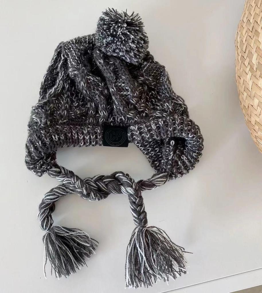 Haustier-Kopfschmuck: Warme Strickwoll-Bommelmütze für Herbst/Winter - Winddicht & Kältefest für Kleine/Mittelgroße Französische Bulldoggen