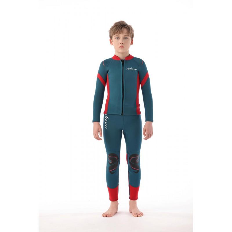 Kids Thermal Wetsuit Full Body Long Sleeve Pants Dive Suit Swimming Snorkeling Winter Use