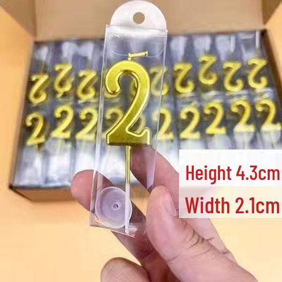 Gold Long Number Birthday Cake Candles - Boxed for Children's First Birthday