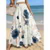 Women's Plus Size Floral Print Maxi Skirt, Lightweight Flowy Fabric, Ideal for Summer Outings