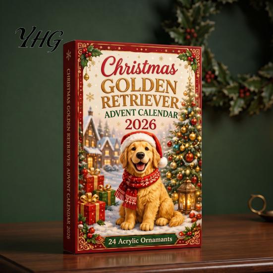 Calendario de Adviento de Figuras de Perros Coleccionables, Cuenta Regresiva Navideña de 24 Días, Juego de Adornos Acrílicos con Figuras Mini de Decoración Festiva, Colgante para Árbol