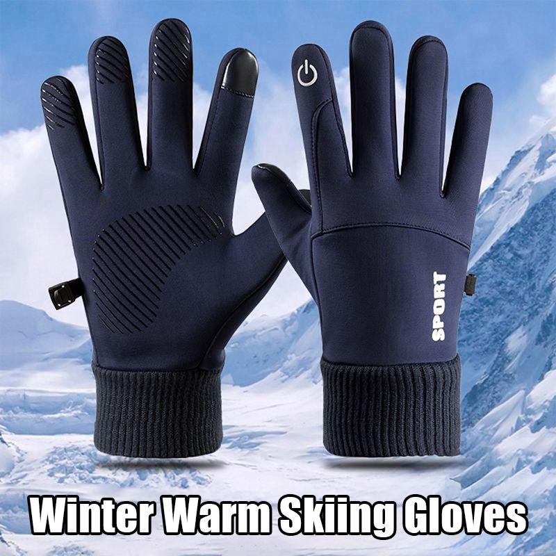Winter Snow Warm Gloves Outdoor Cycling Full Finger TouchScreen Gloves Waterproof Fleece Gloves for Running Skiing Motorcycle