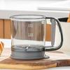 Handlicher Mehl-Sieb Transparenter Lebensmittel-Kunststoff Manuelles Mehl-Sieb Doppelschichtige Messbecher Mehl-Sieb zum Backen Puderzucker Kakao Matcha
