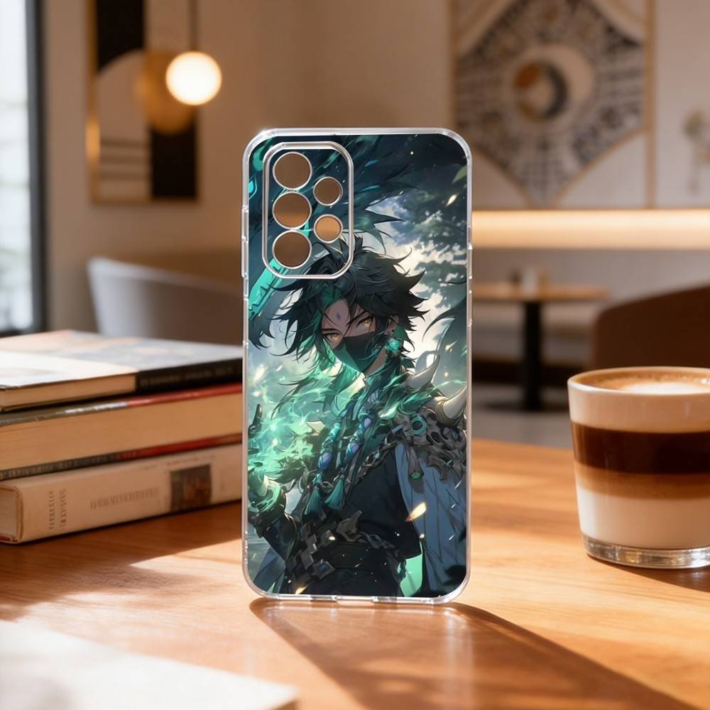 

G-Genshin Impact Xiao Phone Case Transparent Silicone Soft For Samsung S25,S24,S21,S22,S23,S30,Ultra,S20,Plus,Fe Samsung S30plus5G