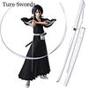KiumiToys Japanese Sword Imitation Sword Samurai Sword Wooden Cosplay Zanpakuto Sode Shirayuki Shirasaya 110cm Rukia Kuchiki Kuchiki S116
