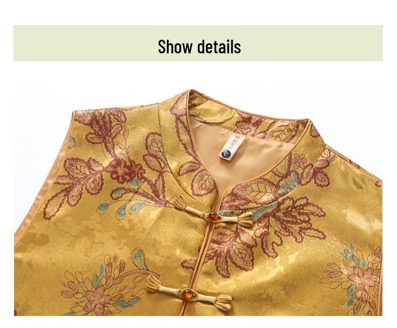 Stylish Spring & Autumn Fashion Vest for Middle-Aged & Elderly Women: Chinese National Style for 60s-70s - Perfect for Grandma or Wife.