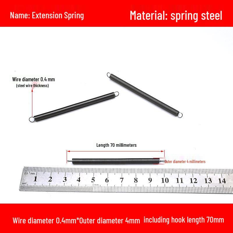 Micro Precision Extension Tension Spring Set with Hooks, 0.4mm Wire Diameter, 3-5mm Outer Diameter